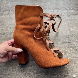 Brown Lace Booties